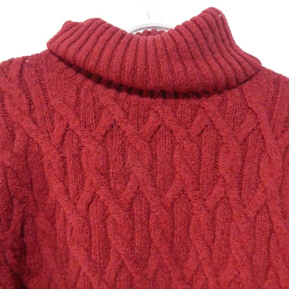 Red Cable Knit Turtleneck Sweater | xl - extra large - Picture 10 of 16